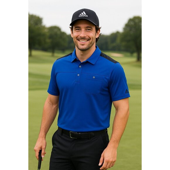 adidas Other - Adidas Puremotion CoolMax Golf Polo Dark Blue Size Large Moisture Wicking MENS